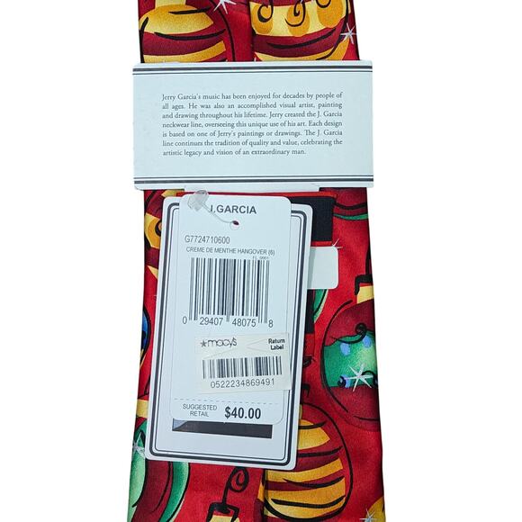 Jerry Garcia Christmas Ornament Tie Creme de Menthe Hanover - Picture 2 of 3